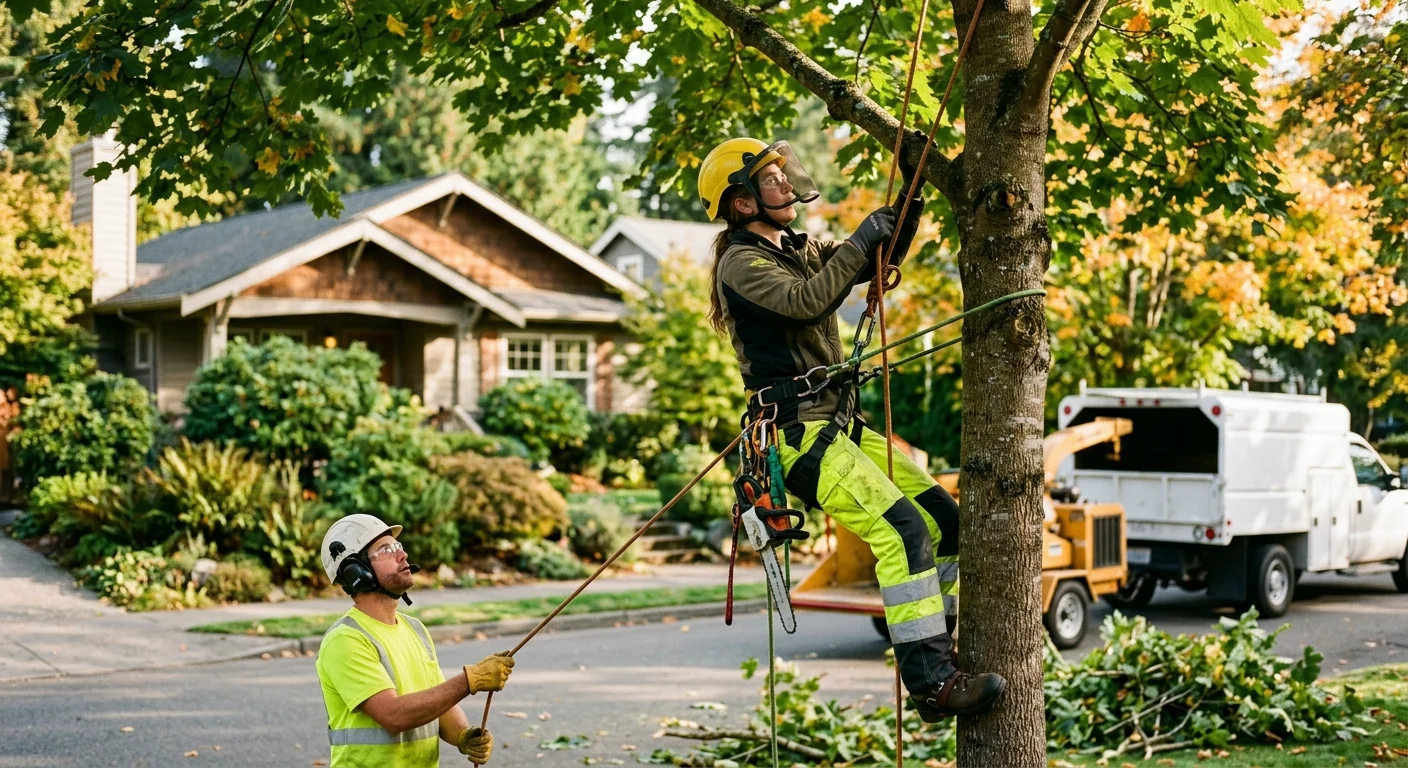 Cleared residential yard after professional brush removal in Bothell neighborhood