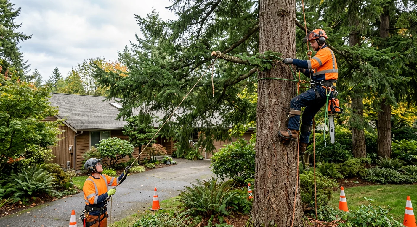 Close view of a stump grinder cutting into roots at a Bothell home